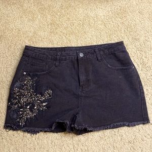 Black shorts size 12 with sequins